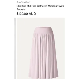 OGL Eco-SkinKiss Mid Rise Gathered Midi Skirt Pockets Primrose Pink XL thumbnail 2