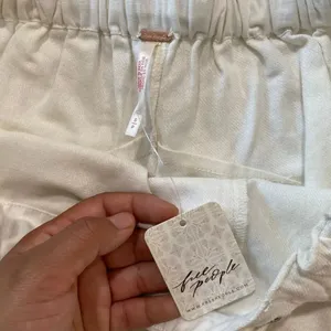 Free People White Drawstring Shorts Size S NWT Coastal Boho Summer thumbnail 6