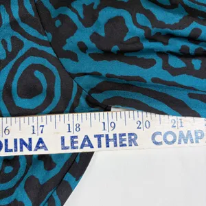 Venti6 LA Teal Abstract Swirl Ruched Mini Dress Long Sleeve Made in Italy S‎ thumbnail 5
