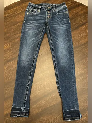 Miss Me Mid-Rise Skinny Dark Blue Jeans-Size 24 (Measures 25x28) thumbnail 1