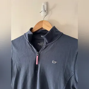 Vineyard Vines Navy Women's Quarter‎ Zip Pullover Sweatshirt thumbnail 2