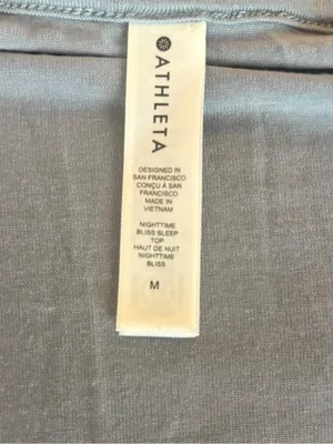 Athleta Nighttime Bliss Sleep Henley Long Sleeve Top Women Medium Blue thumbnail 3