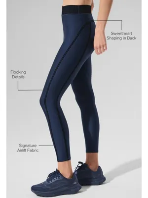 Alo Airlift High-Waist 7/8 Line Up Leggings Navy Hi-Rise Waisted Tights Skinny L thumbnail 3