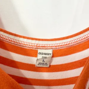 Old Navy Large Maxi Dress Orange White Striped Tiered‎ Sleeveless TN Vols 1595 thumbnail 8
