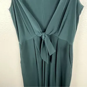LULUS Emerald Green Knot Front V-Neck Side Pockets Flare Legs Jumpsuit Medium thumbnail 7