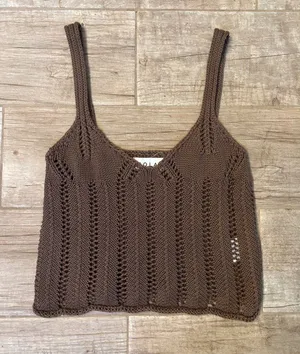 Solai Brown Knit Tank Top thumbnail 1