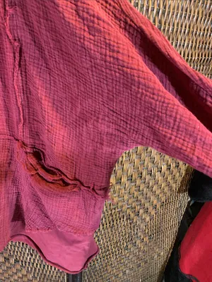 Oli & Hali Red Waffle Material Oversized Hoodie Size S thumbnail 3