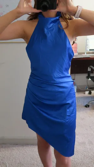 Do + Be Satin Blue Cocktail Dress thumbnail 2
