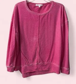 Adyson Parker Pink Stonewashed Oversized Sweatshirt Medium thumbnail 1