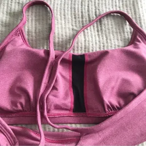 CALME Johnny Was Racerback Sports Bra Ease Cross‎ Back Yoga Pink Purple NWOT XL thumbnail 4