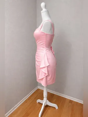 #679 Pink Satin Sheath Dress - Small/Size 4 thumbnail 6