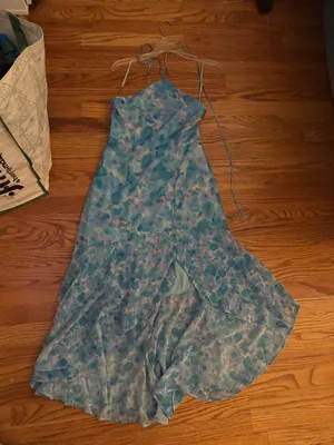 French Connection blue maxi halter dress thumbnail 2