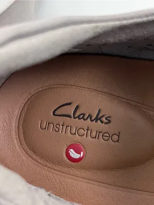 CLARKS Unstructured Gray Perforated Lace Up Shoes Women’s Size 11 Casual Neutral thumbnail 4