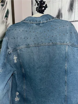 Free People Studded Denim Trucker Jacket $148 MSRP thumbnail 15