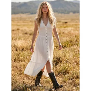 Free People Ethereal Cottage Desert Dazed Midi Dress Maxi Top Ivory Small Boho thumbnail 5