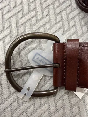 Merona Braided Leather Belt for Women in Dark Brown with Horseshoe Silver Buckle thumbnail 5