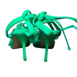 Zara Green Slingback High Heel Shoes With Bow‎ Sz 37 / 6.5 thumbnail 6