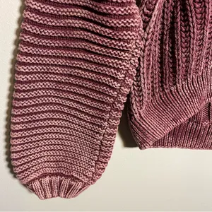 Free People Sweetheart Sweater Mock Neck Chunky Knit Balloon Sleeve Cotton thumbnail 7