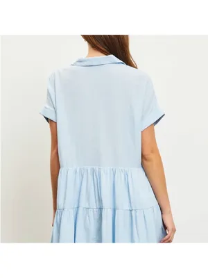 Mustard Seed Sky Blue Shirt Dress thumbnail 8