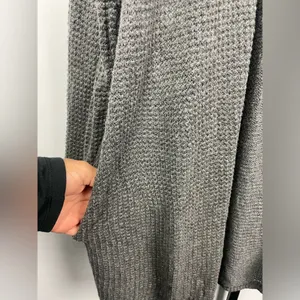 Oak + Fort Gray Open Knit Oversized Open Front Slouchy Cardigan‎ with Pockets thumbnail 3