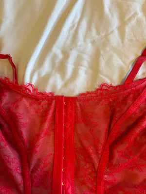 Red lacy bodysuit thumbnail 3