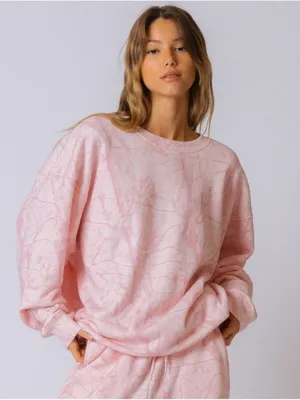 Dairy‎ Boy Women’s Pink Woodland Camo Oversized Sweatshirt Pullover Size Medium thumbnail 1