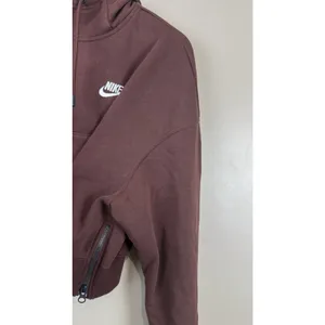 Nike Sportswear Essentials Women’s Brown Hooded Cropped Sweater Size M thumbnail 5
