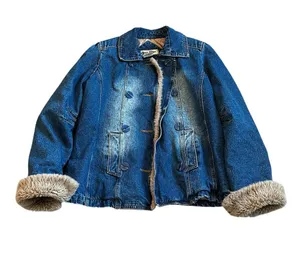 Vintage Paris Blues Outerwear Denim Chore Coat Barn Jacket Quilted Lining Y2K thumbnail 1