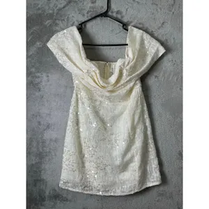 Line & Dot Gleam Mini Dress Ivory‎ Bridal Shower Bachelorette Party Dress MD New thumbnail 2