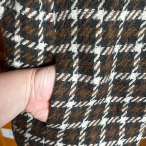 Banana Republic Brown Plaid Houndstooth Wool Blazer Jacket Short Sleeve Sz Small thumbnail 7