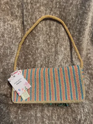 India Beaded flower shoulder bag Multiple thumbnail 2