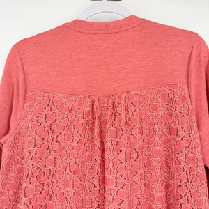 Logo Lounge Lace Back Zip Cardigan Sz M Terracotta Lagenlook Boho Artsy Layer thumbnail 6