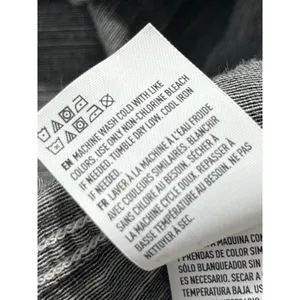 American‎ Eagle Short Sleeve Button Up Shirt Men L Gray White Striped Minimalist thumbnail 7