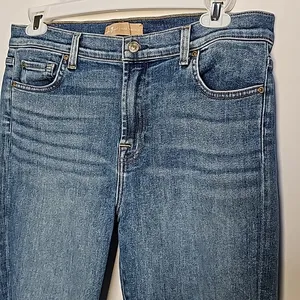 7 for all mankind luxe vintage Roxanne ankle cropped skinny raw hem jeans sz 33 thumbnail 4