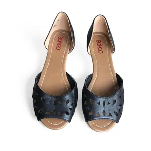 NWOT BONGO Women’s Black Laser-Cut D'Orsay Peep-Toe Flats Size 7M thumbnail 2