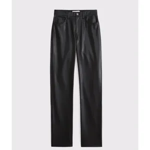 Abercrombie & Fitch 90s Relaxed Vegan Leather Ultra High Rise Pants Black 25 0S thumbnail 4