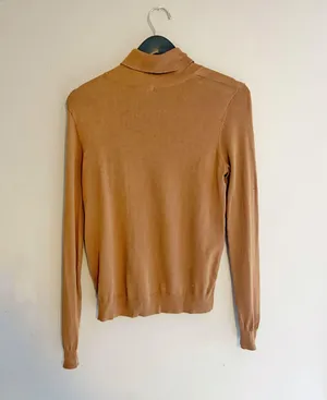 Tan Basic Cowl Neck Sweater thumbnail 3