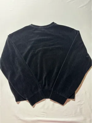 H&M Divided Black Corduroy Crewneck Sweatshirt, Size M - Com thumbnail 6