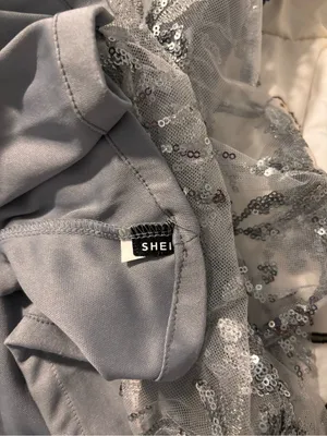 SHEIN Light Blue/Gray Sequin Embellished Dress thumbnail 3