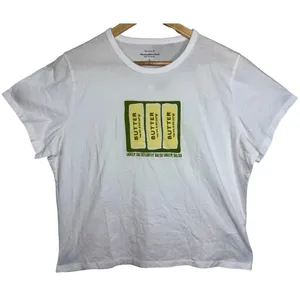 NWT Abercrombie & Fitch AF Essential White Green Yellow Short Sleeve Shirt Sz L thumbnail 2