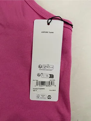 Alo NWT Aspire Tank Top Ribbed Cropped Paradise Pink Size S thumbnail 7