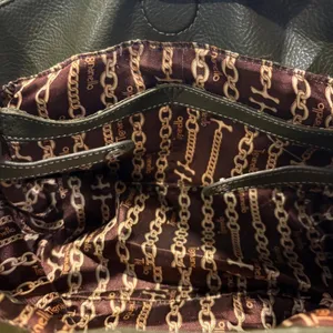 Tignanello Olive Green Pebbled‎ Leather Satchel Buckle Handbag Silver Hardware thumbnail 7