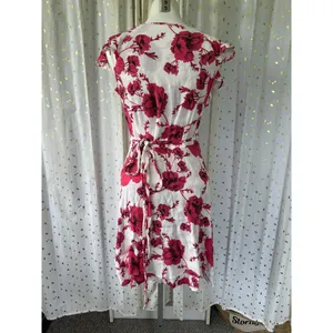 Free People French Quarter Ruffle Floral Print Mini Wrap Side Tie Dress M thumbnail 4