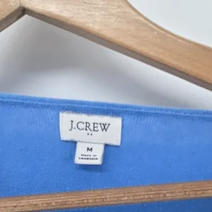 J.Crew Linen Sweater Womens M V-Neck Blue Side Button EUC thumbnail 2