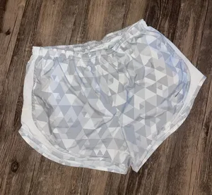 Nike White and Light Gray Dri-FIT Athletic Shorts thumbnail 1