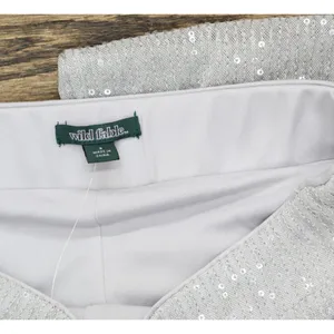 NWT Wild Fable Womens Mid-Rise Wide Leg Holiday Sequin Pants 91904442 Gray S thumbnail 5