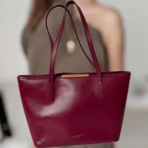 Ted Baker Burgundy Tote Bag Large Structured Shoulder Handbag thumbnail 6
