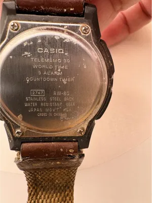 Casio Telememo 30 AW-80 Illuminator Analog Digital World Time 3 Alarm Wristwatch thumbnail 4