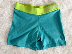 Nike Pro 3" Training Shorts Teal Neon Yellow Size M thumbnail 1