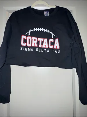 Cortaca Sigma Delta Tau Black Cropped Sweatshirt thumbnail 1